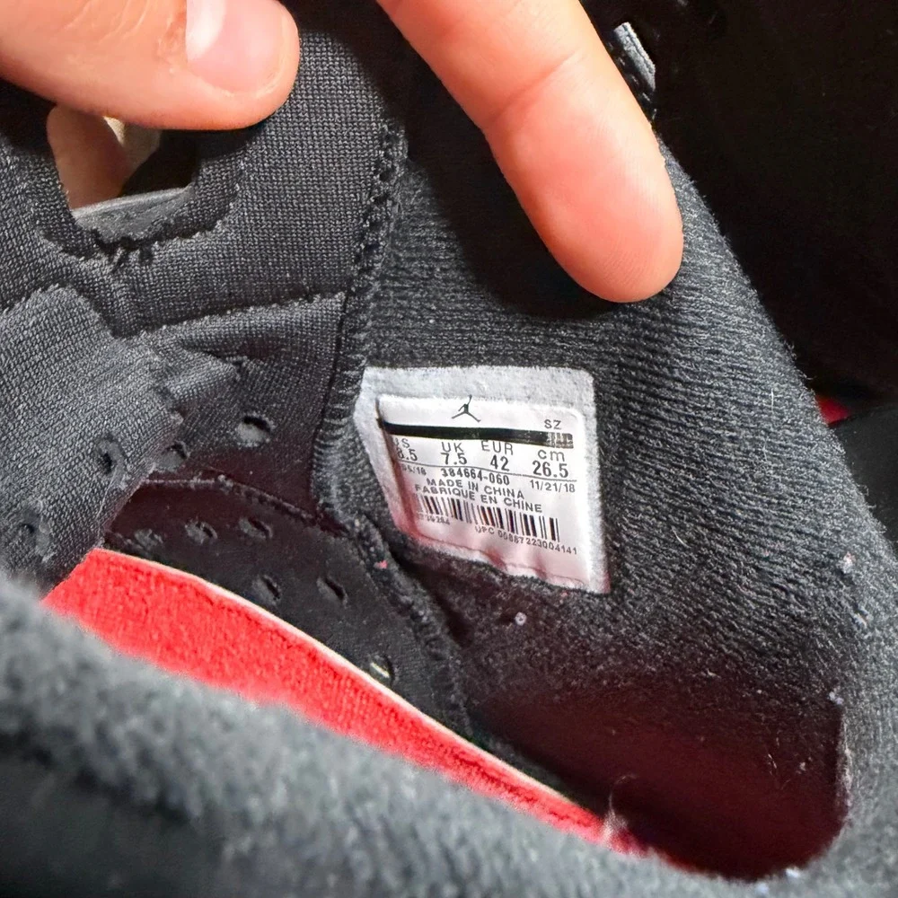 Nike Air Jordan 6 Retro Infrared Black Red 384664-060 Mens Size 8.5